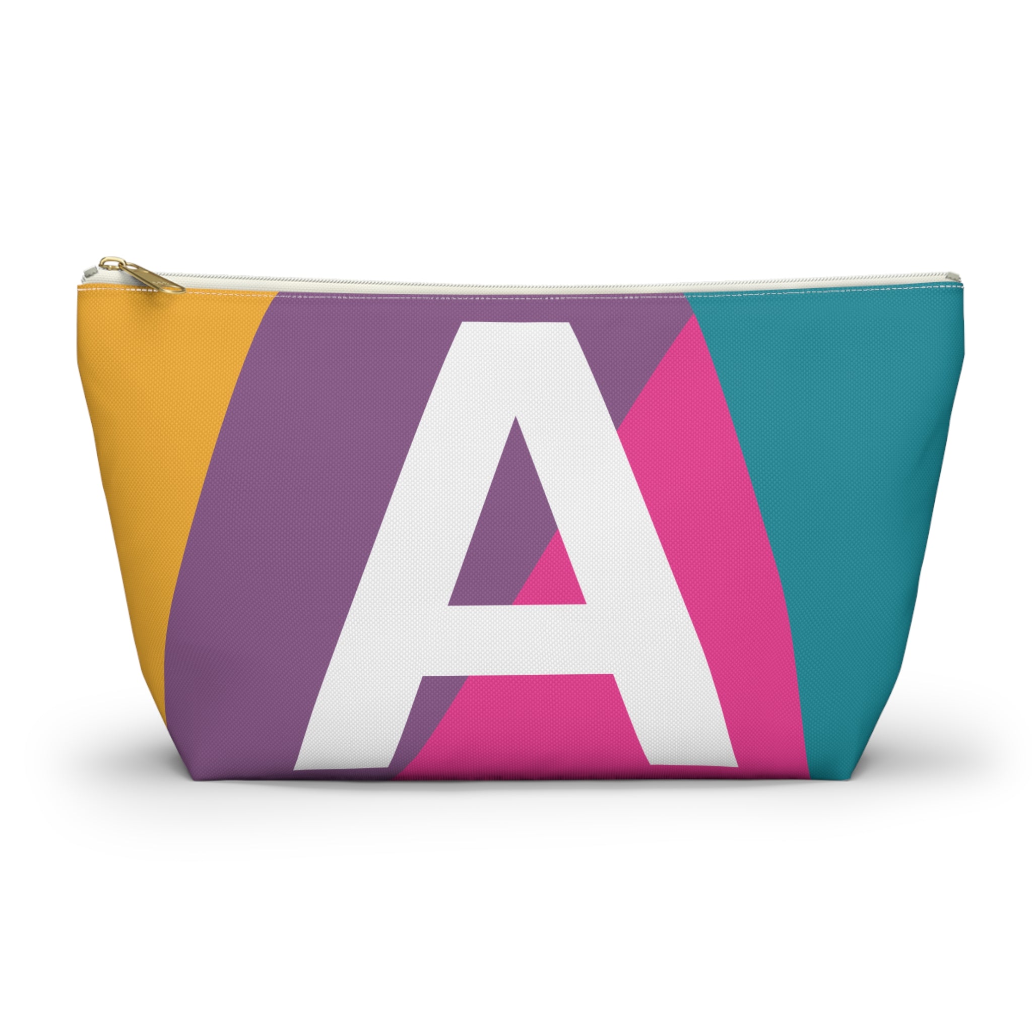 Initials Colorblock Accessory Pouch — Monogram A T-Bottom Cosmetic Bag