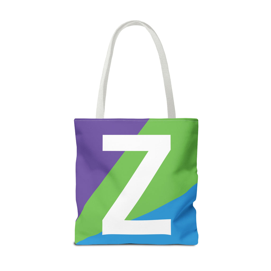 Monogram 'Z' Colorblock Tote Bag — Personalized Initial Z Shoulder Tote