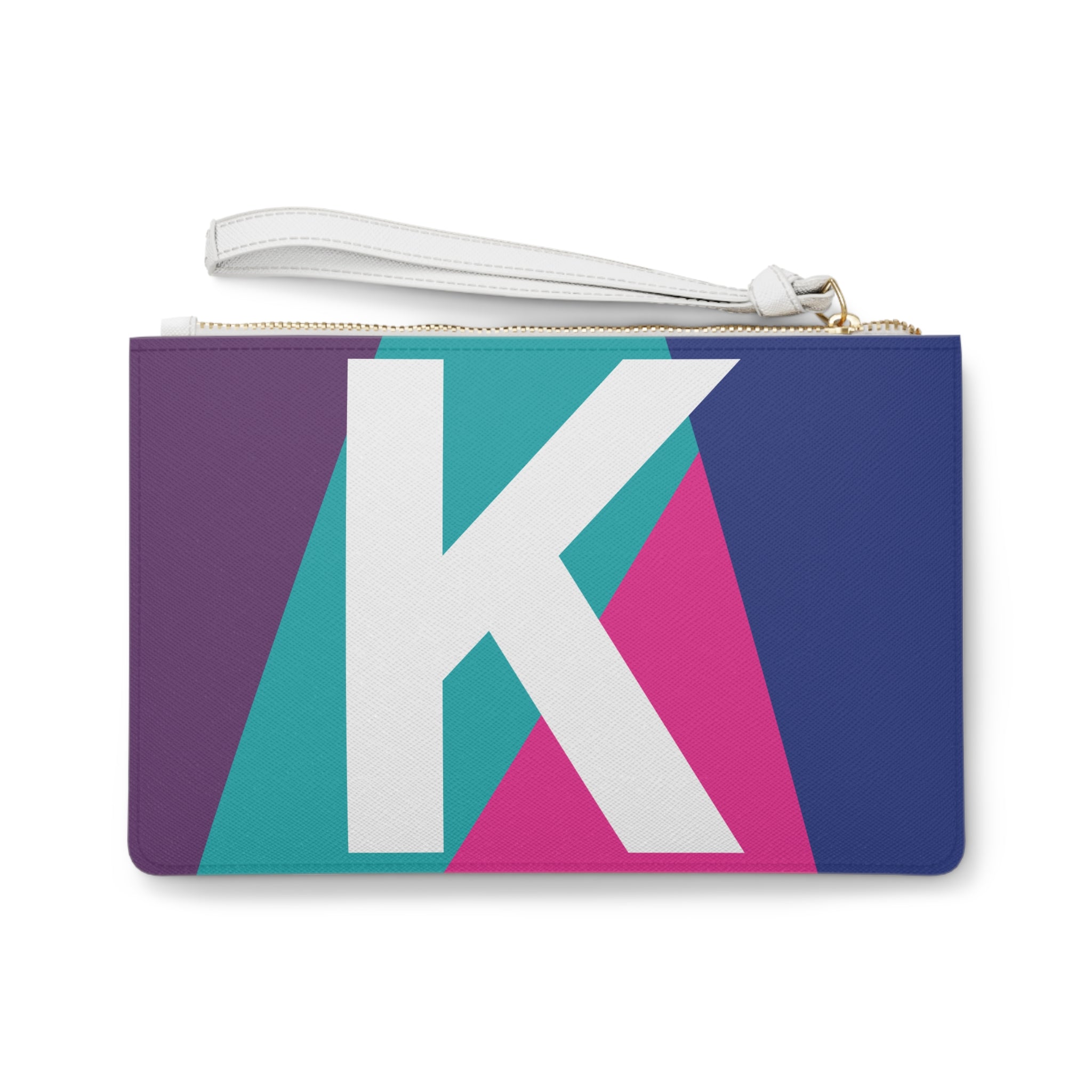 Monogram 'K' Colorblock Clutch Bag — Bold Geometric Wristlet for Everyday & Gifts