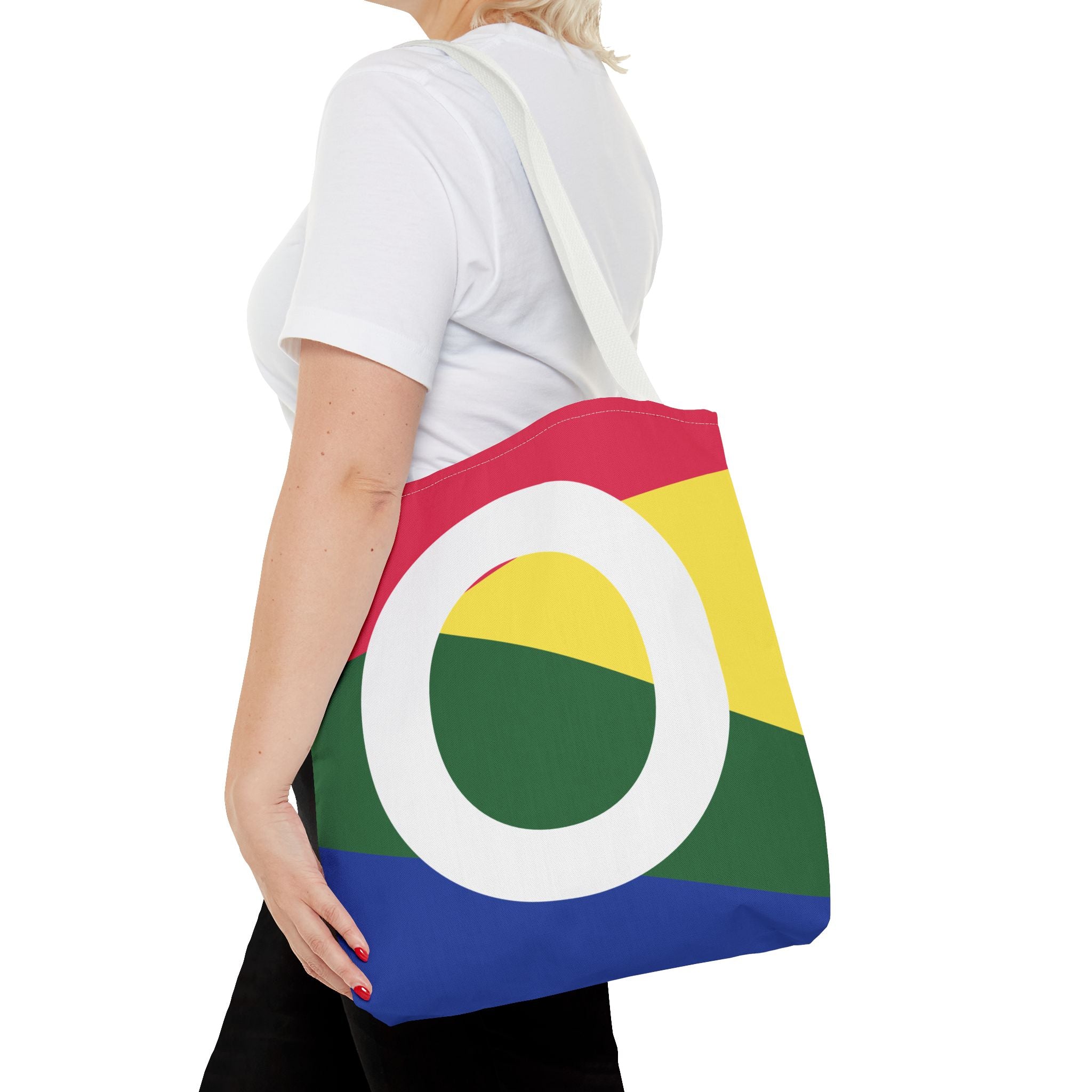 Monogram 'O' Colorblock Tote Bag — Personalized Initial O Shoulder Tote