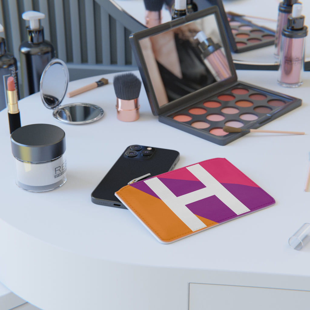 Initial H Mini Clutch — Colorblock Monogram Wristlet Wallet