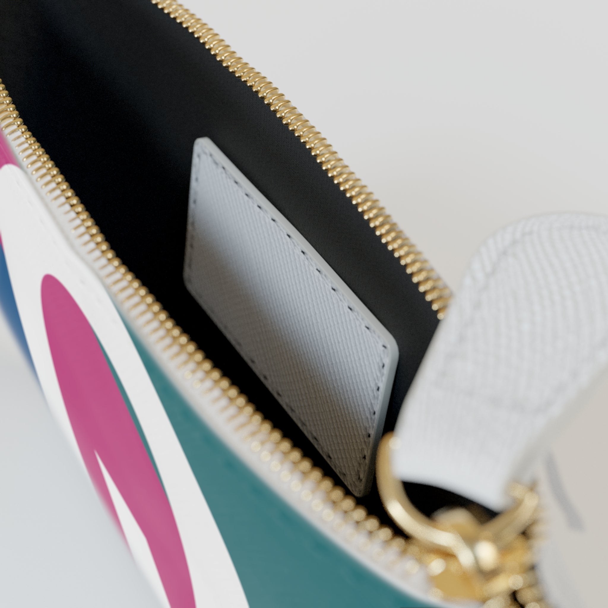 Initial Q Mini Clutch — Colorblock Monogram Wristlet Wallet