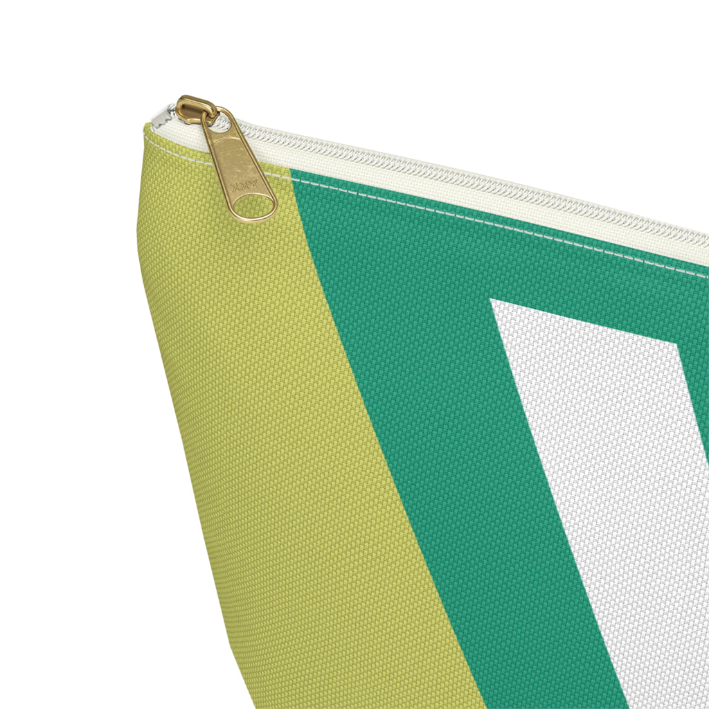 Initials Colorblock Accessory Pouch — Monogram Y T-Bottom Cosmetic Bag