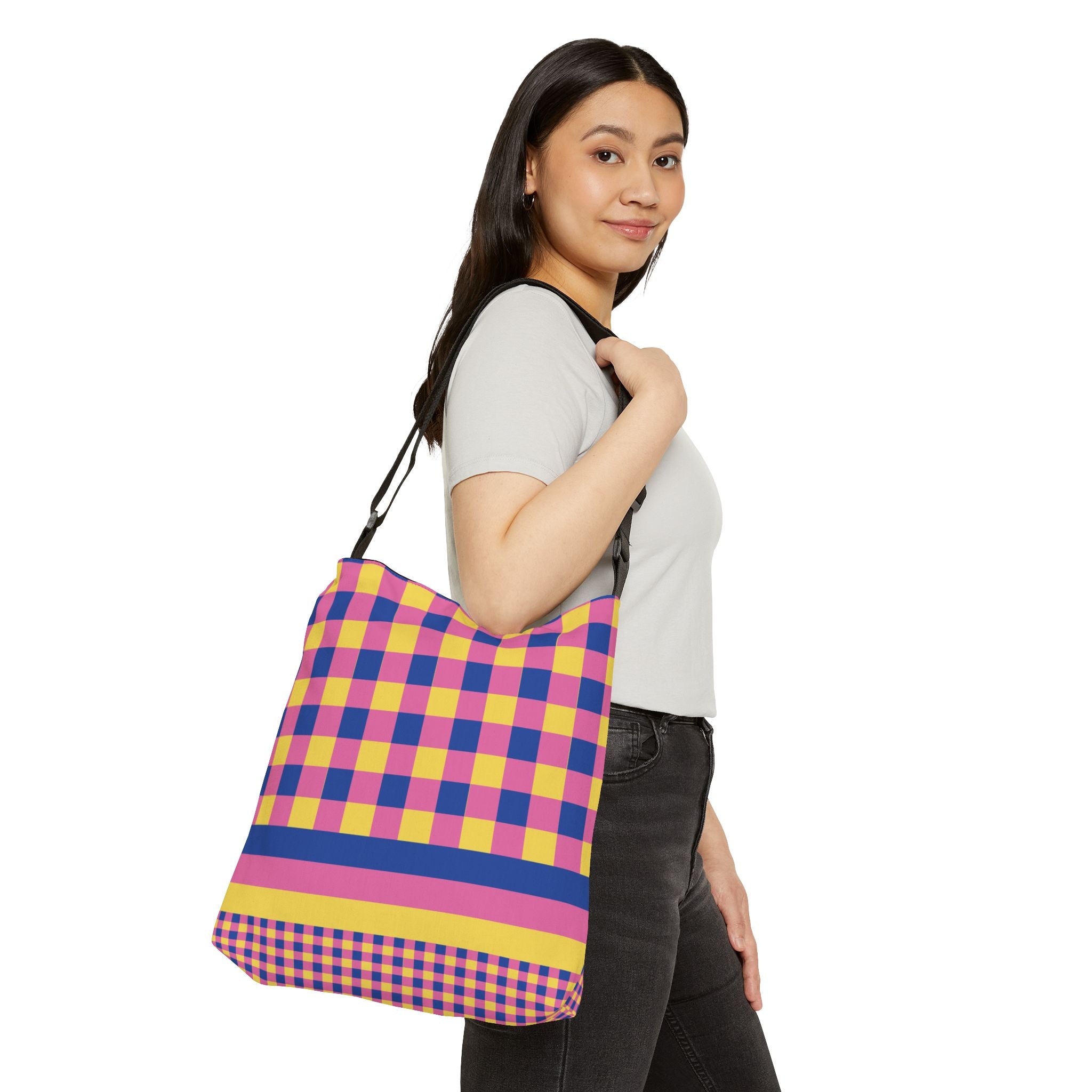 Colorblock Geometric Tote Bag