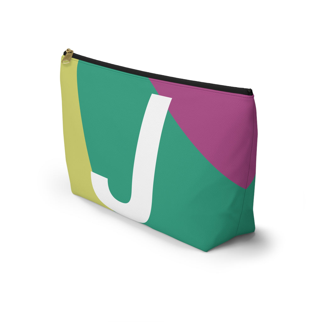 Initials Colorblock Accessory Pouch — Monogram J T-Bottom Cosmetic Bag