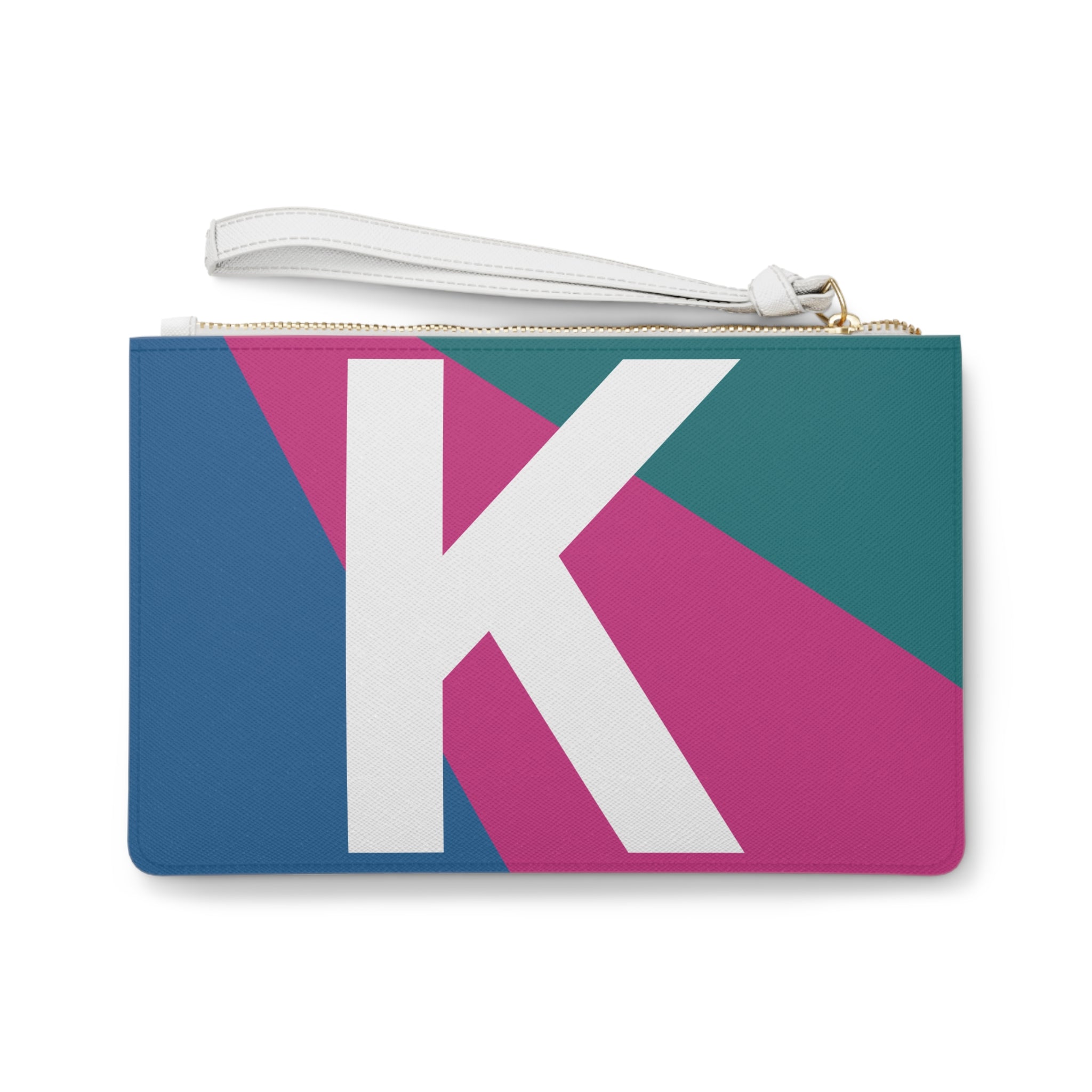 Monogram 'K' Colorblock Clutch Bag — Bold Geometric Wristlet for Everyday & Gifts