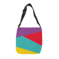 Colorblock Geometric Tote Bag — Adjustable Strap, Bright Abstract Pattern