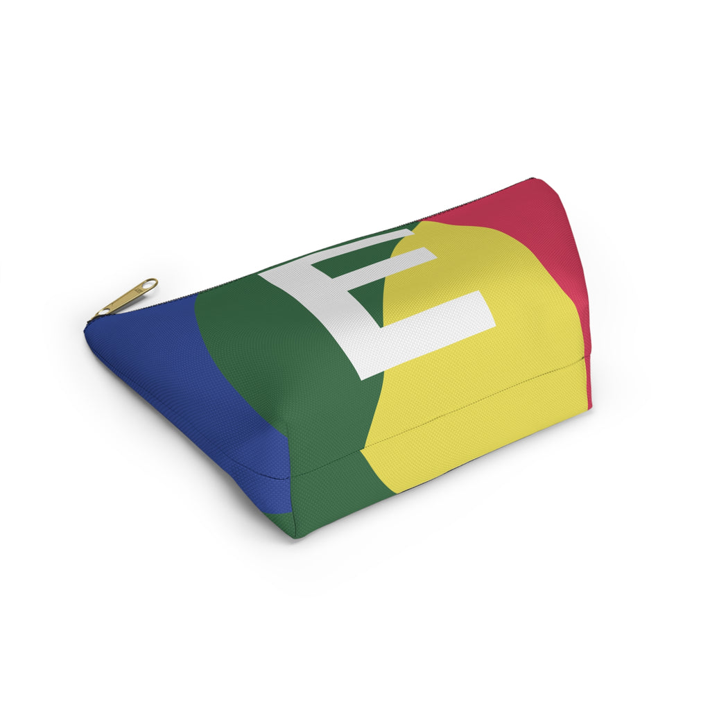Initials Colorblock Accessory Pouch — Monogram E T-Bottom Cosmetic Bag