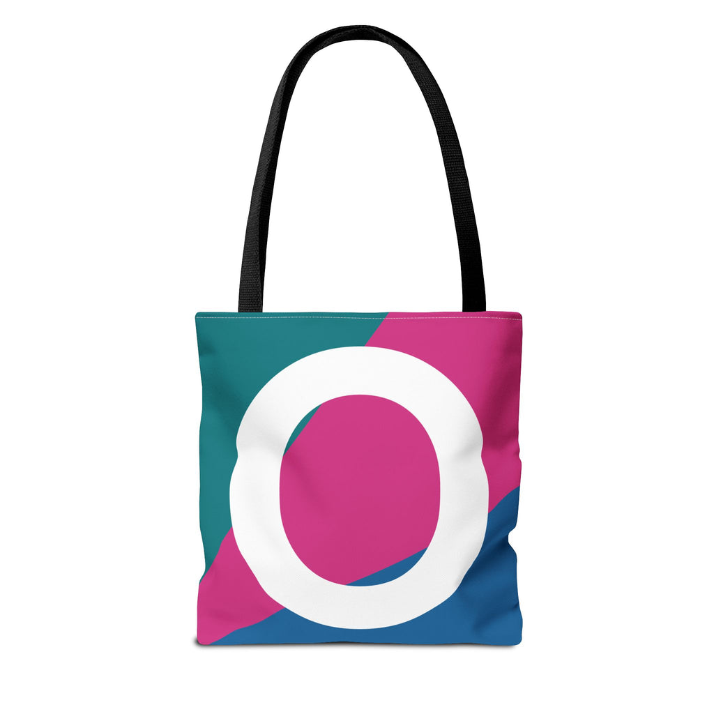 Monogram 'O' Colorblock Tote Bag — Personalized Initial O Shoulder Tote