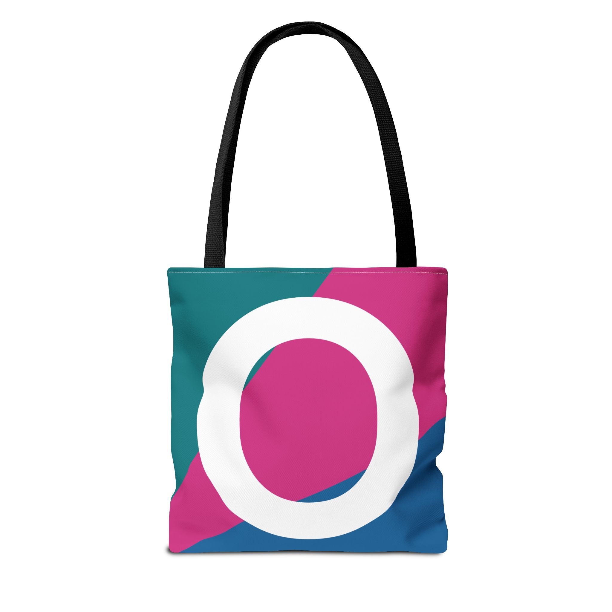 Monogram 'O' Colorblock Tote Bag — Personalized Initial O Shoulder Tote