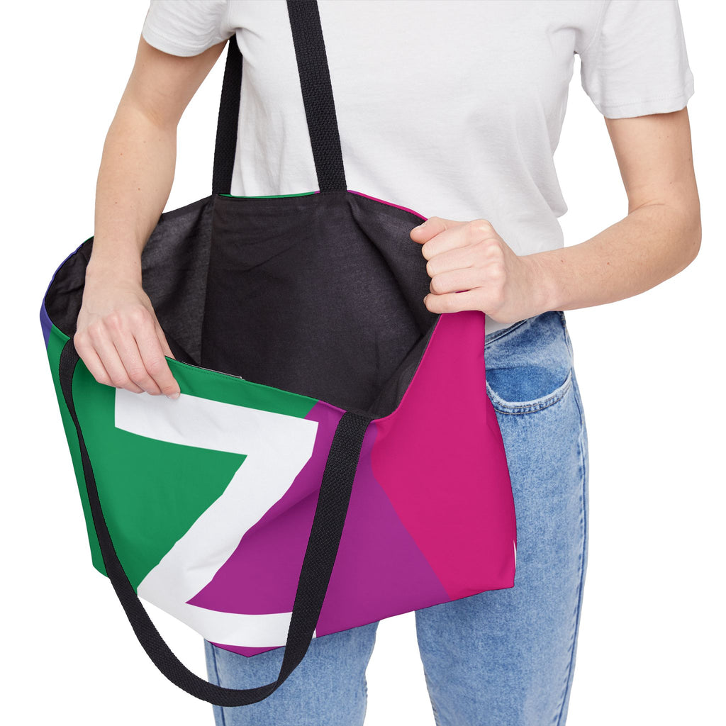 Personalized 'Z' Colorblock Tote Bag — Monogram Weekender Tote