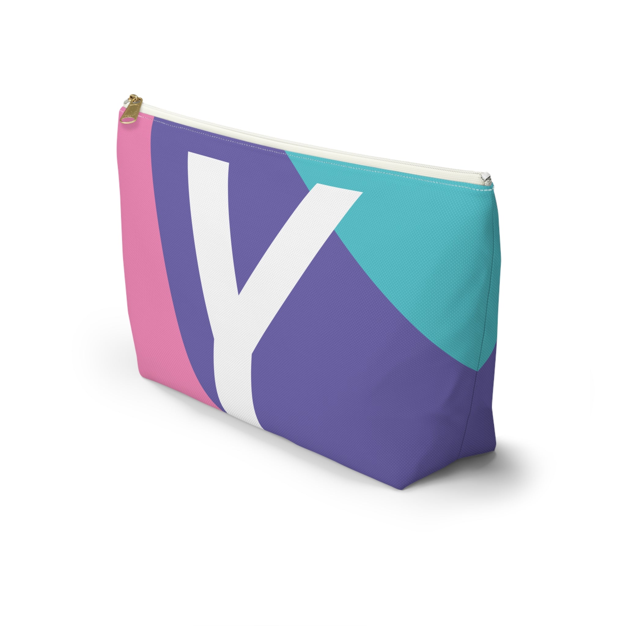 Colorblock Accessory Pouch — Monogram Y T-Bottom Cosmetic Bag