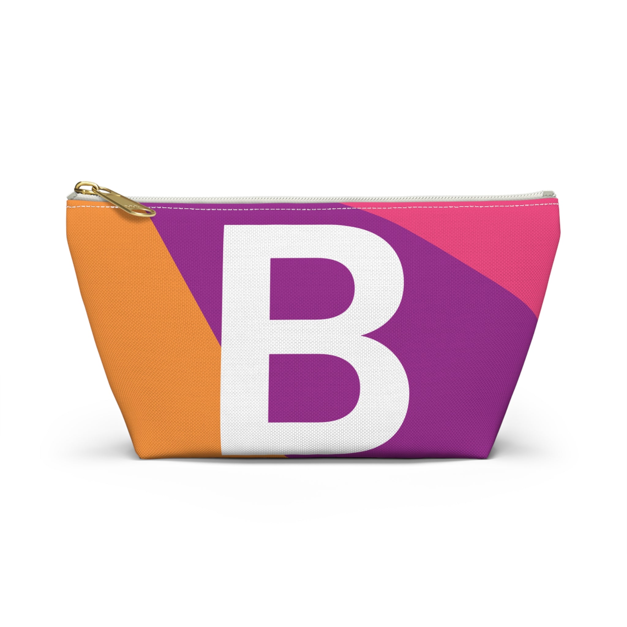 Initials Colorblock Accessory Pouch — Monogram B T-Bottom Cosmetic Bag
