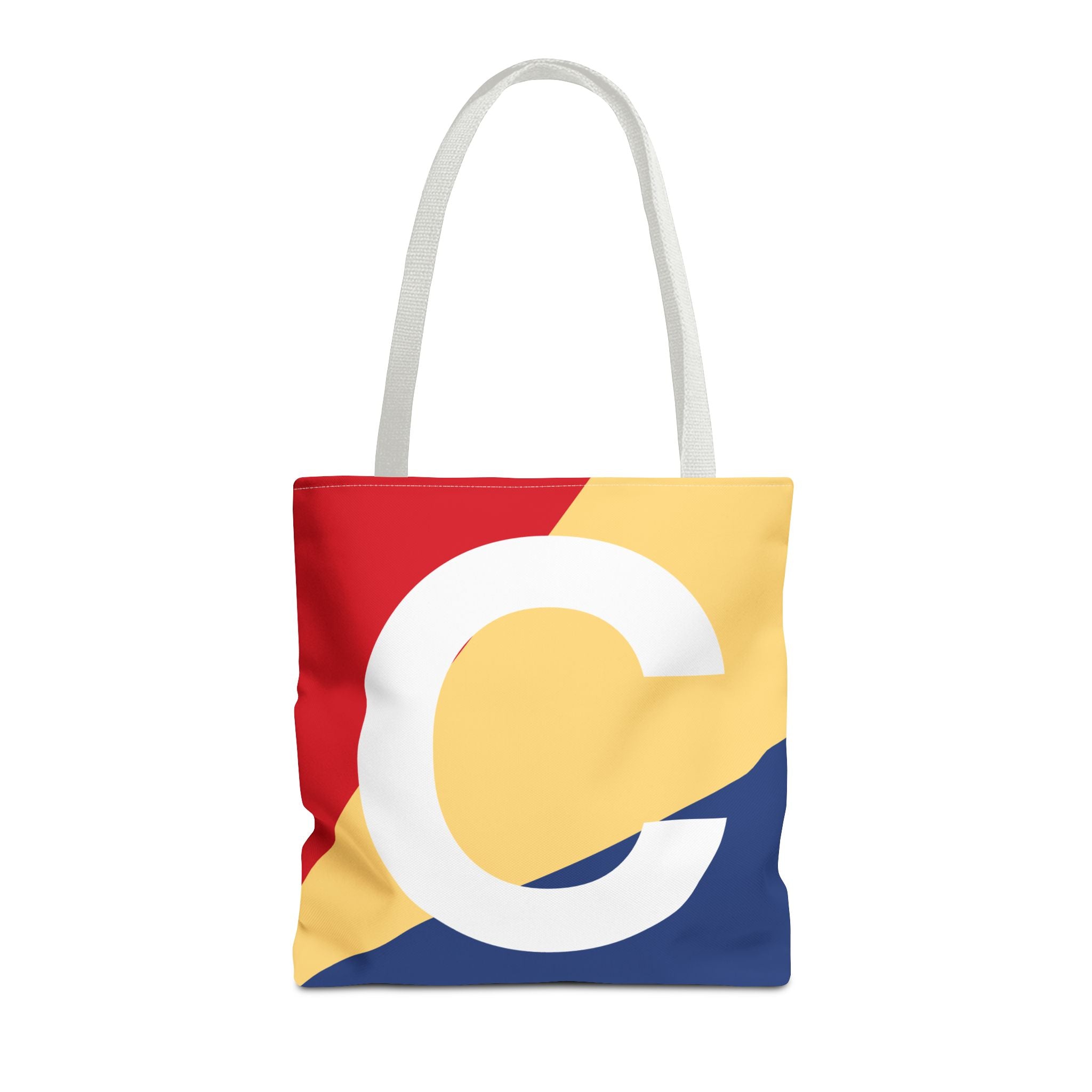 Monogram 'C' Colorblock Tote Bag — Personalized Initial C Shoulder Tote