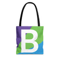 Monogram 'B' Colorblock Tote Bag — Personalized Initial B Shoulder Tote