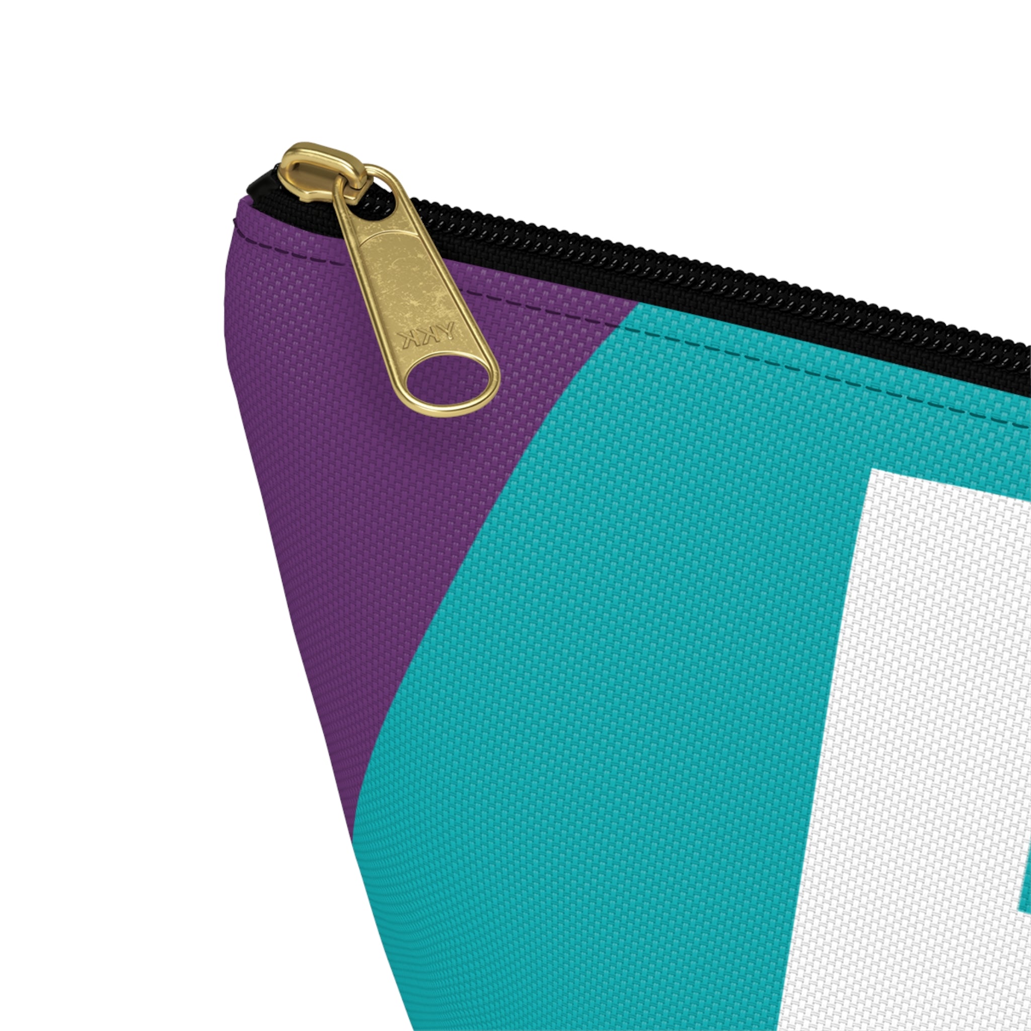 Initials Colorblock Accessory Pouch — Monogram F T-Bottom Cosmetic Bag