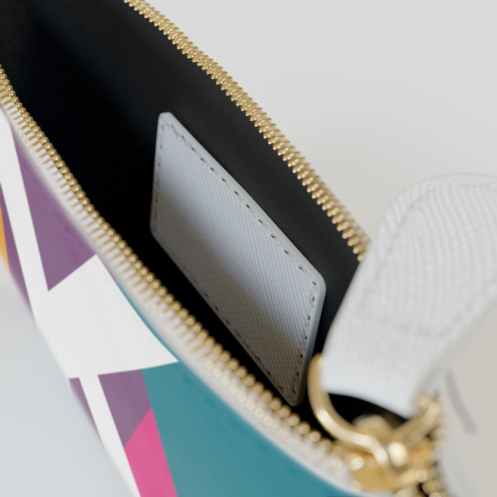 Initial K Mini Clutch — Colorblock Monogram Wristlet Wallet