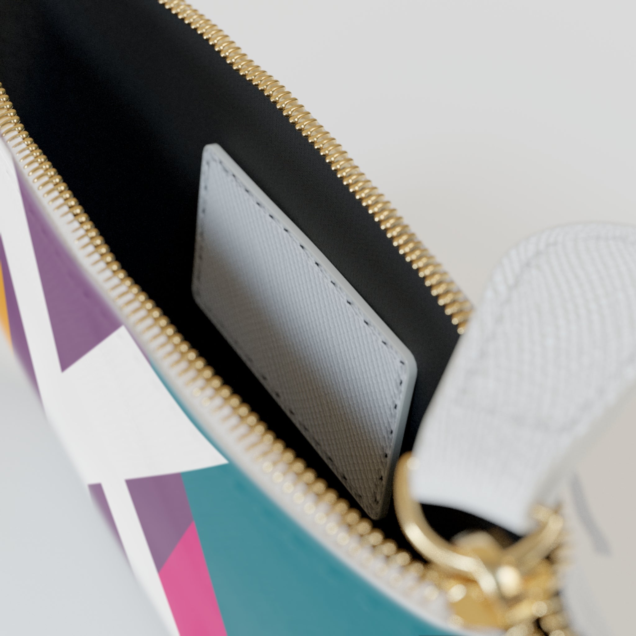 Initial K Mini Clutch — Colorblock Monogram Wristlet Wallet