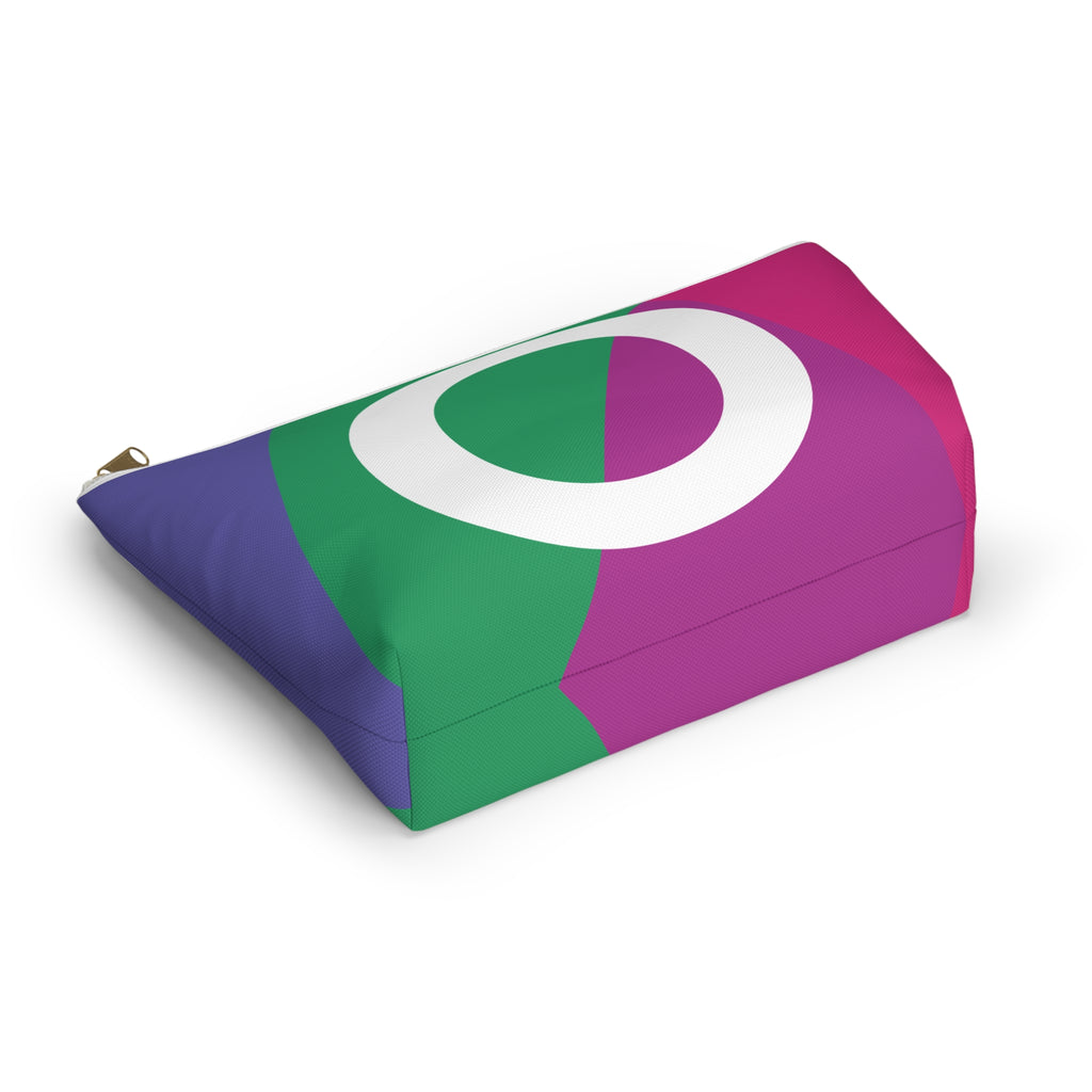 Initials Colorblock Accessory Pouch — Monogram O T-Bottom Cosmetic Bag