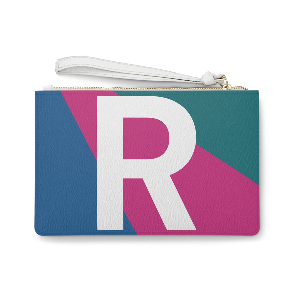 Monogram 'R' Colorblock Clutch Bag — Bold Geometric Wristlet for Everyday & Gifts