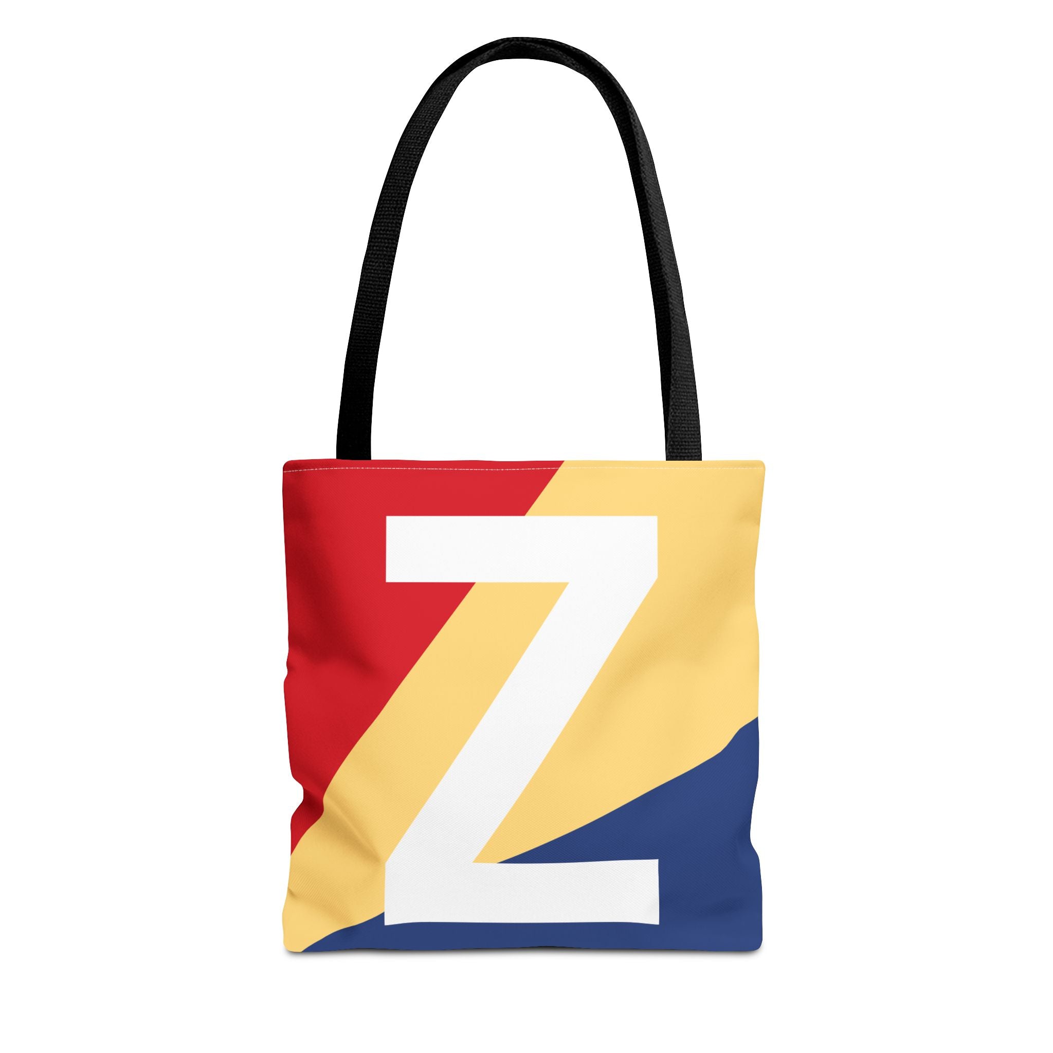 Monogram 'Z' Colorblock Tote Bag — Personalized Initial Z Shoulder Tote