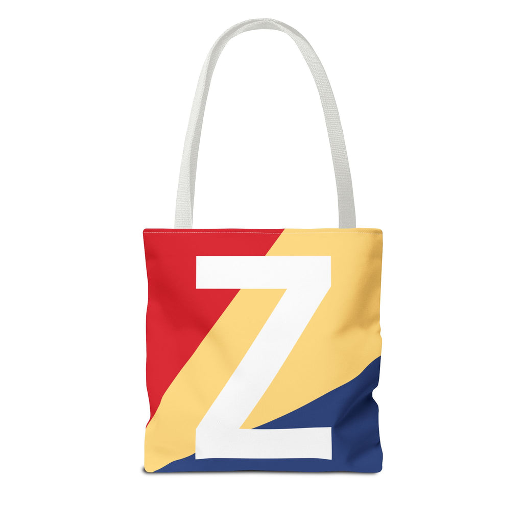 Monogram 'Z' Colorblock Tote Bag — Personalized Initial Z Shoulder Tote