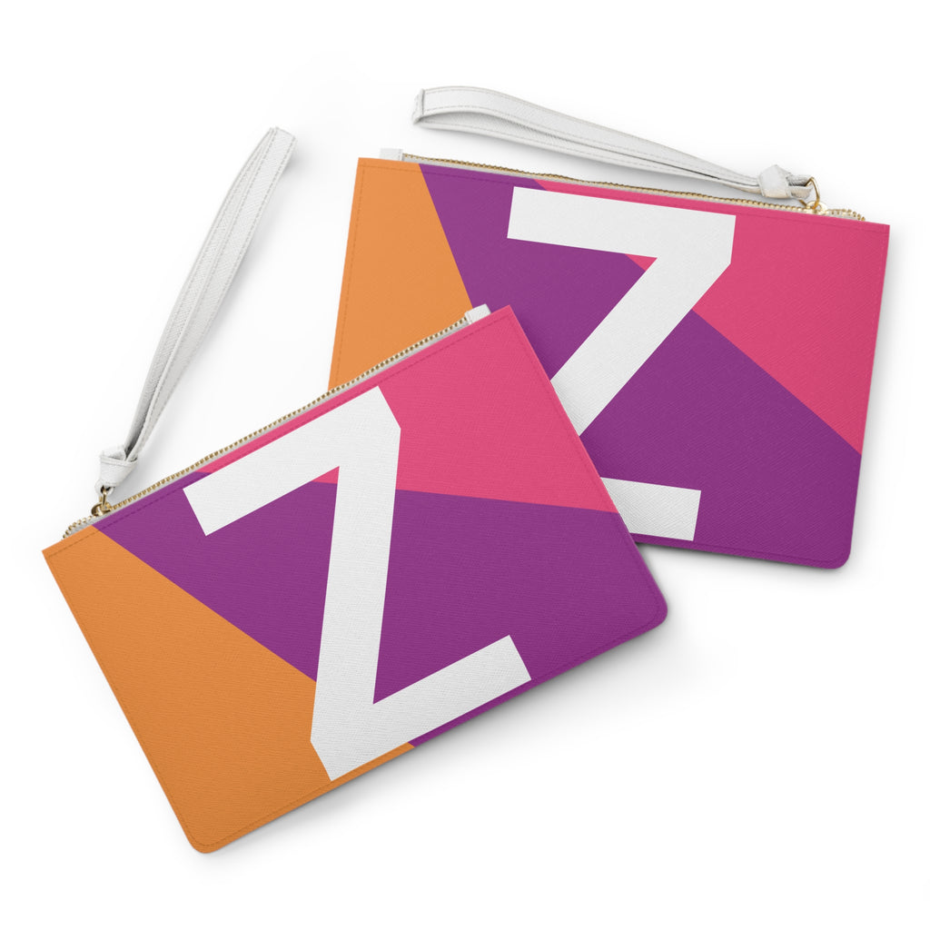 Monogram 'Z' Colorblock Clutch Bag — Bold Geometric Wristlet for Everyday & Gifts