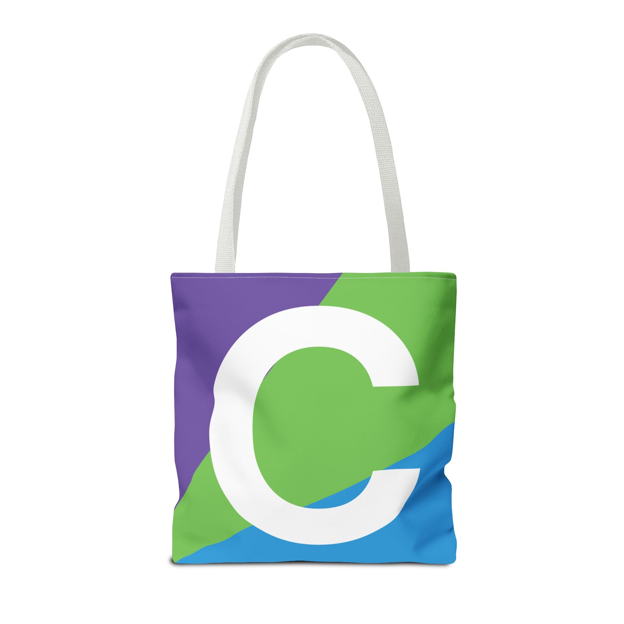 Monogram 'C' Colorblock Tote Bag — Personalized Initial C Shoulder Tote