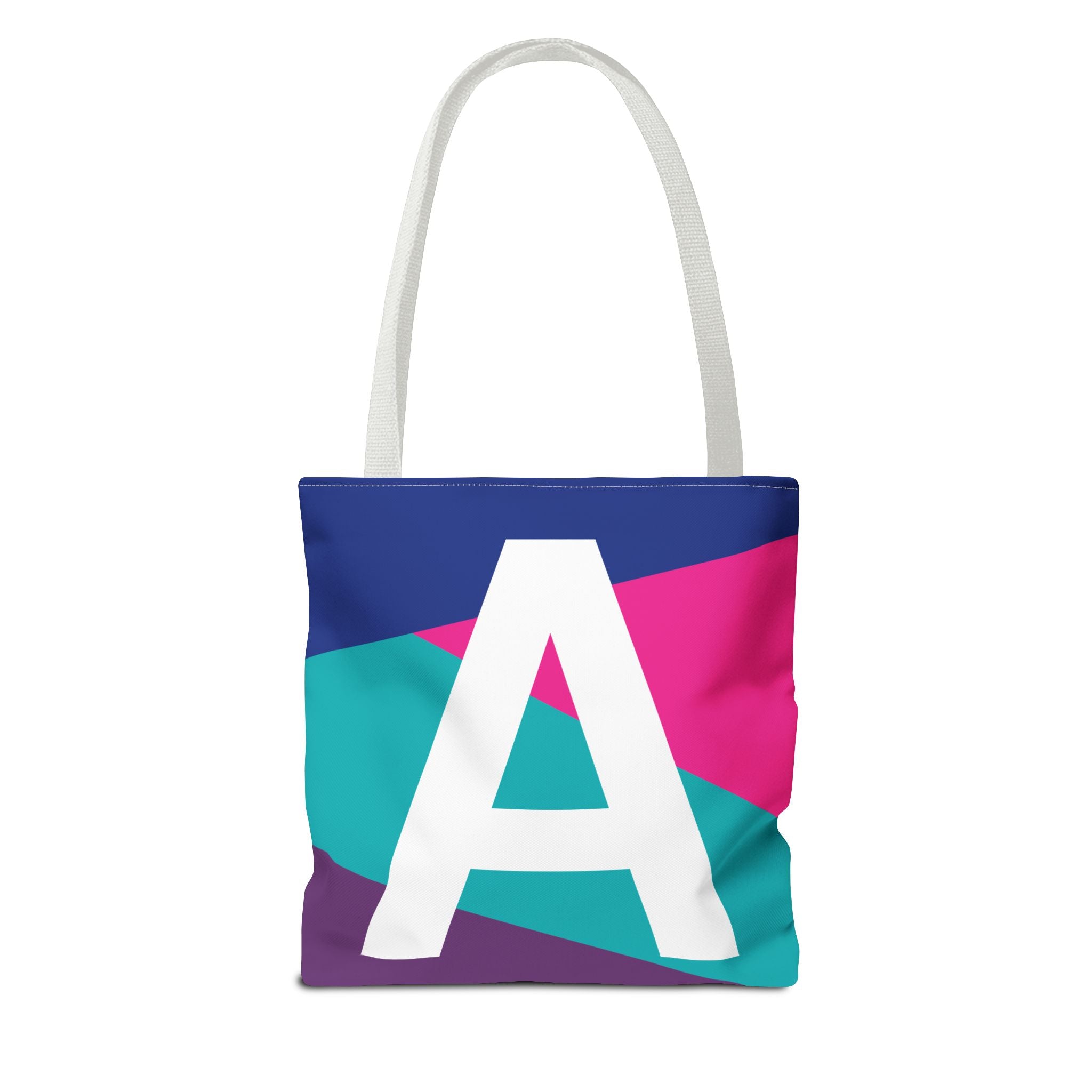 Monogram 'A' Colorblock Tote Bag — Personalized Initial A Shoulder Tote