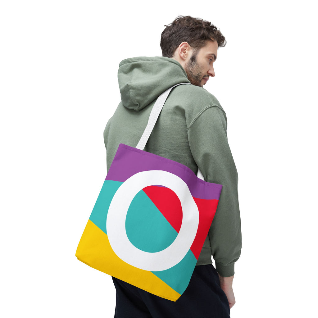Monogram 'O' Colorblock Tote Bag — Personalized Initial O Shoulder Tote