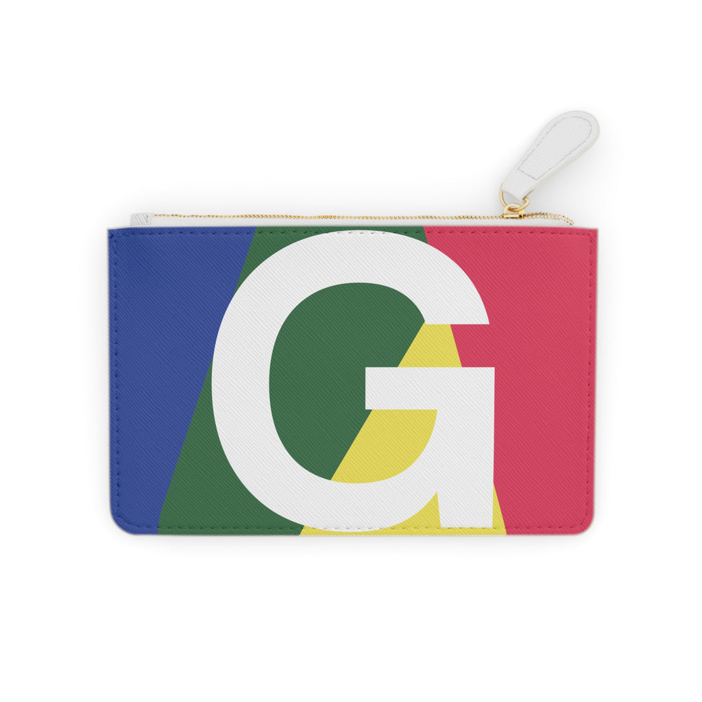 Initial G Mini Clutch — Colorblock Monogram Wristlet Wallet