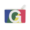 Initial G Mini Clutch — Colorblock Monogram Wristlet Wallet