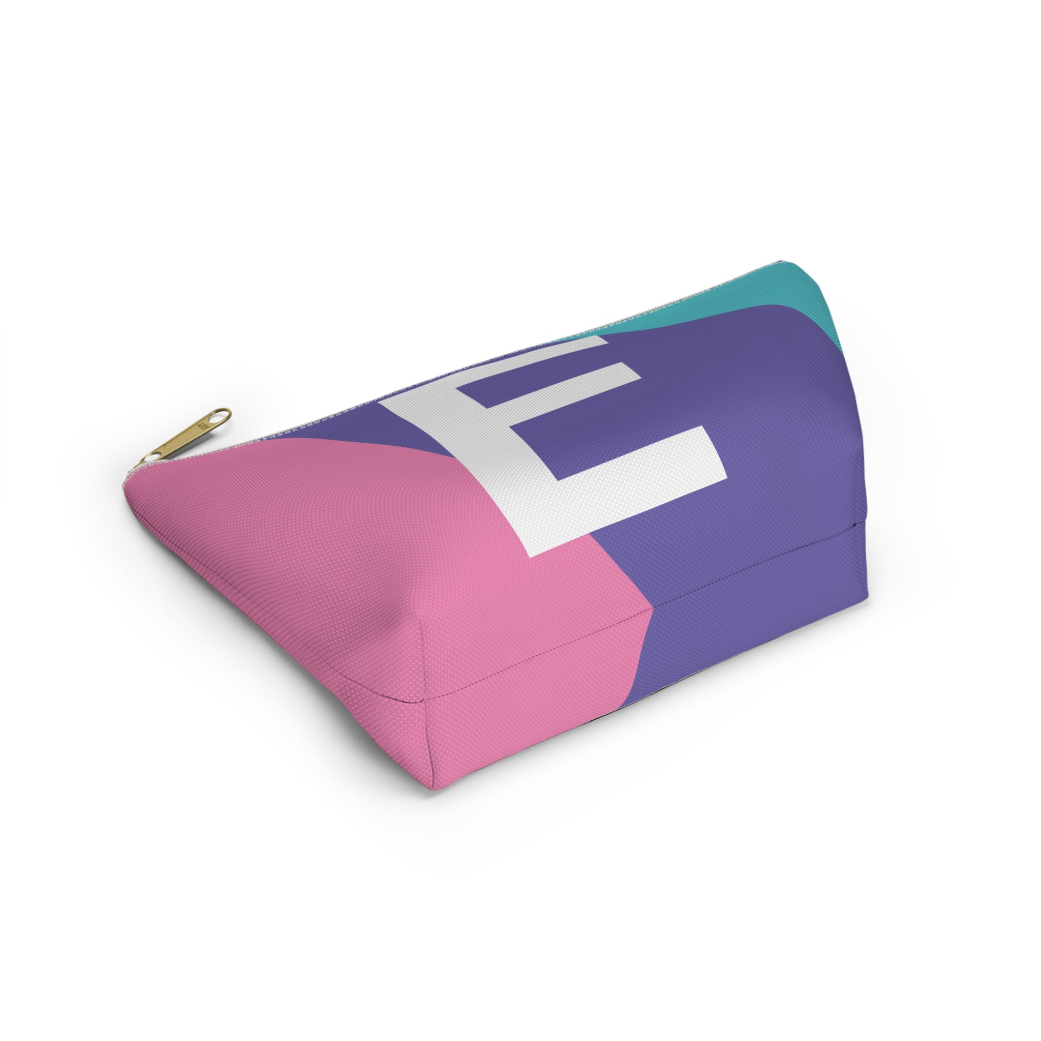 Initials Colorblock Accessory Pouch — Monogram E T-Bottom Cosmetic Bag