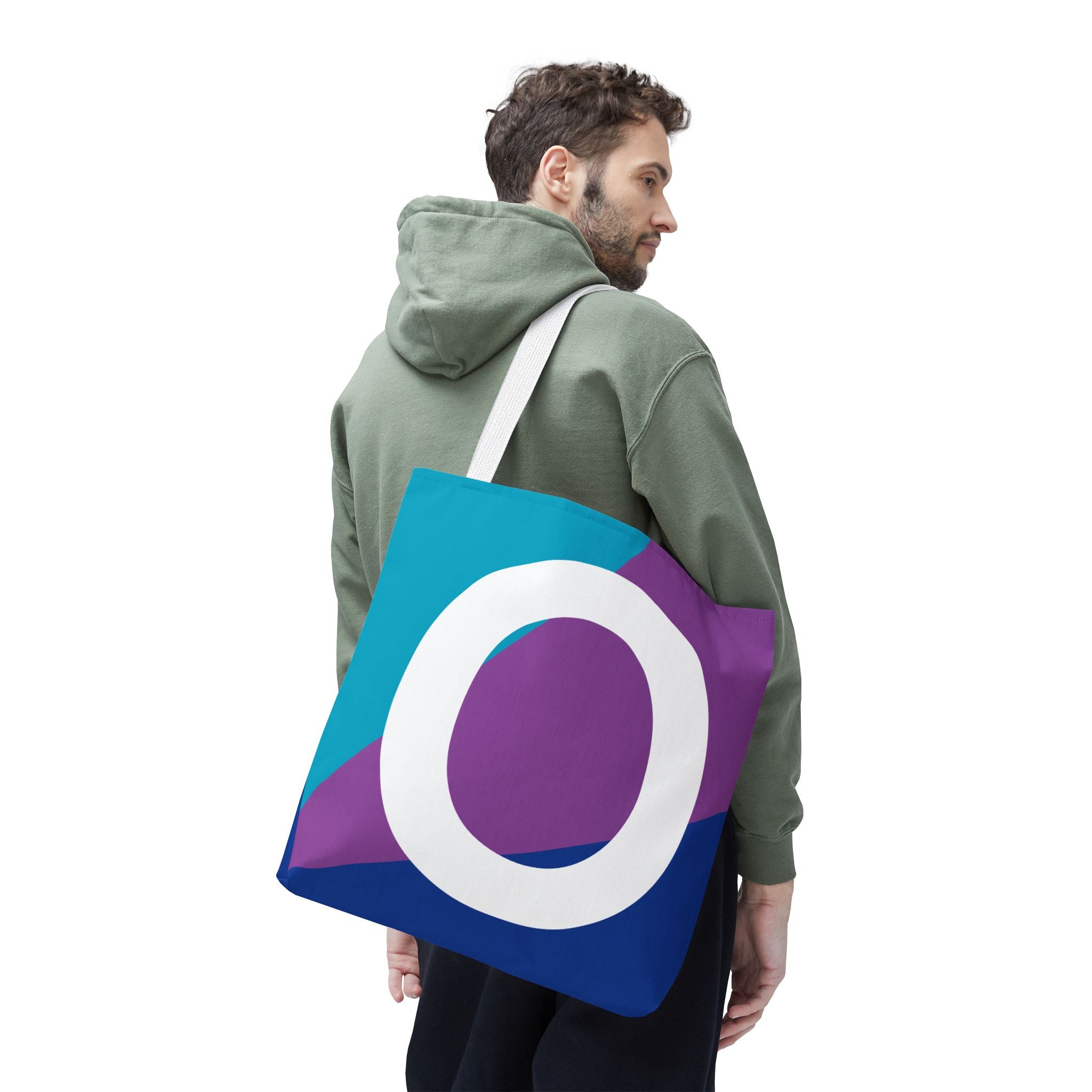Monogram 'O' Colorblock Tote Bag — Personalized Initial O Shoulder Tote