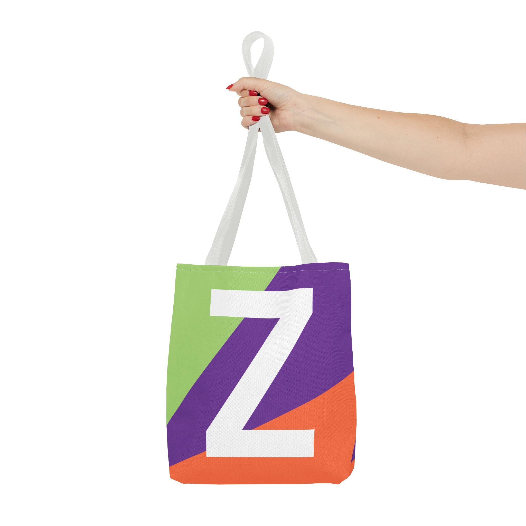 Monogram 'Z' Colorblock Tote Bag — Personalized Initial Z Shoulder Tote
