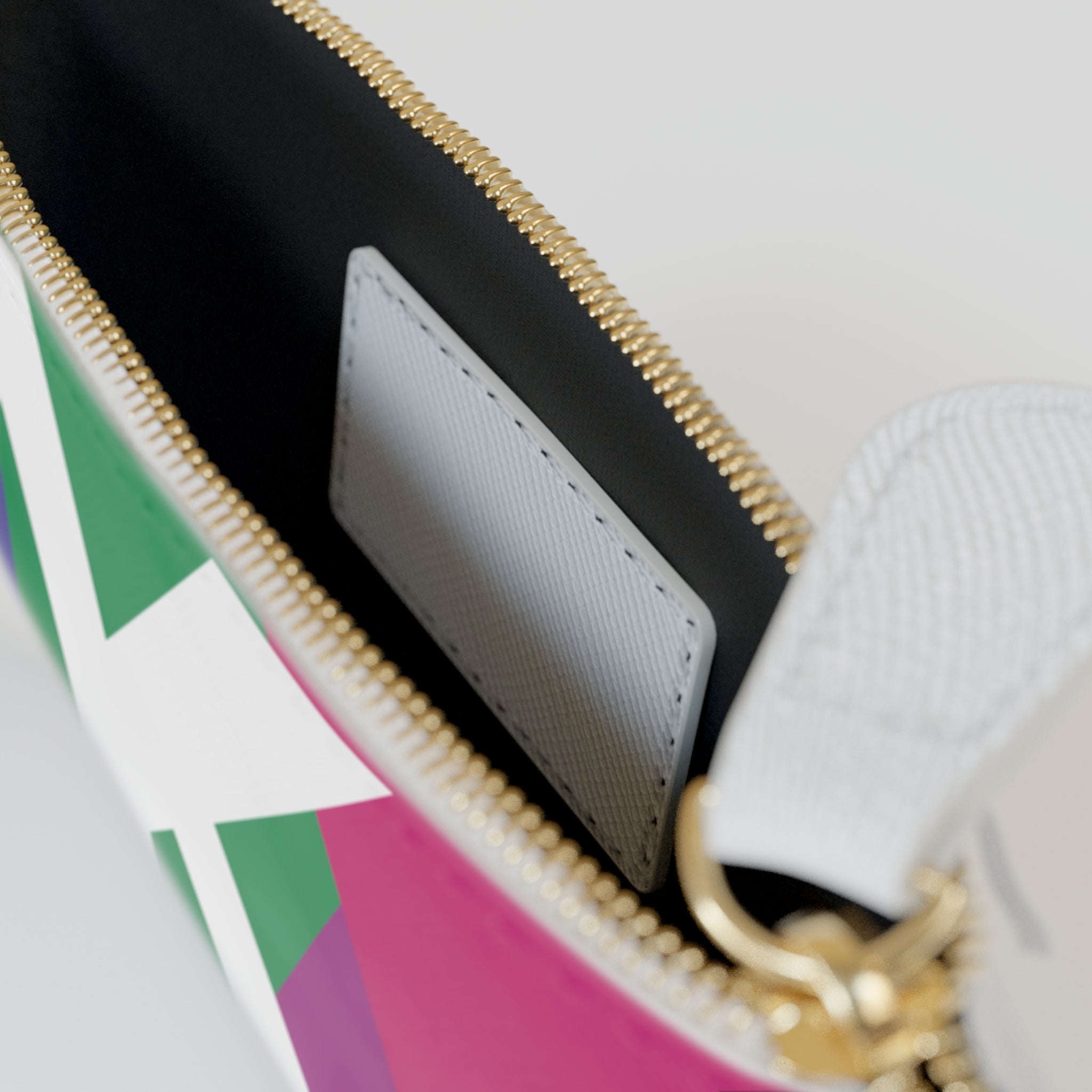 Initial K Mini Clutch — Colorblock Monogram Wristlet Wallet