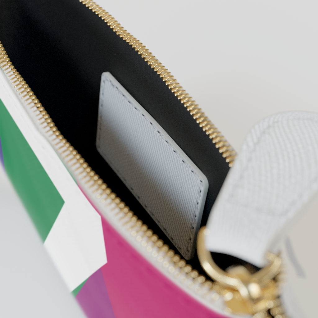 Initial Z Mini Clutch — Colorblock Monogram Wristlet Wallet
