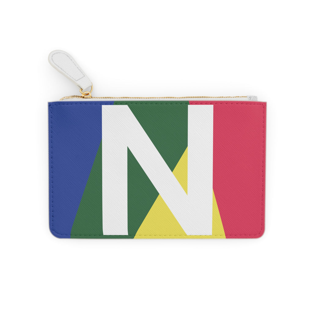 Initial N Mini Clutch — Colorblock Monogram Wristlet Wallet