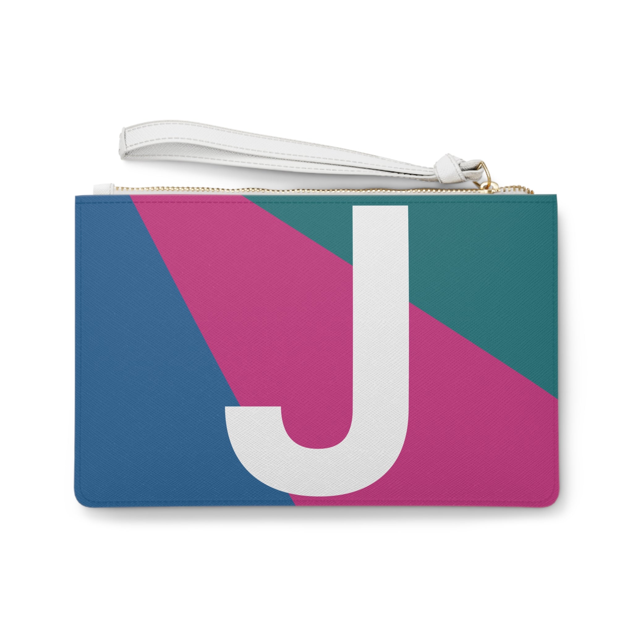 Monogram 'J' Colorblock Clutch Bag — Bold Geometric Wristlet for Everyday & Gifts