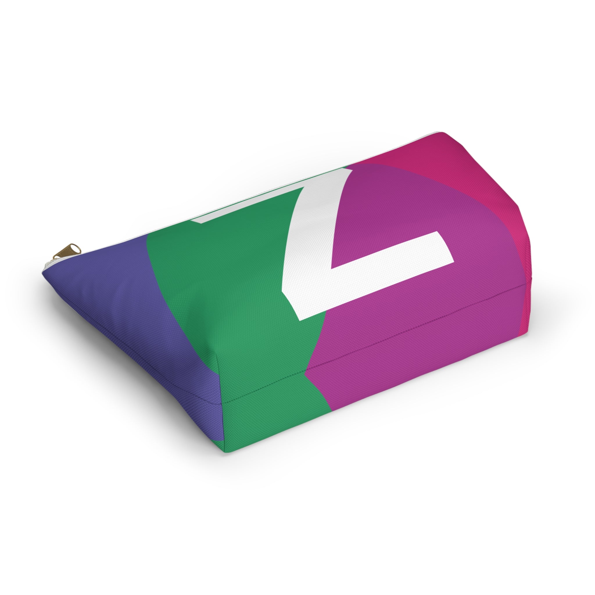 Initials Colorblock Accessory Pouch — Monogram Z T-Bottom Cosmetic Bag
