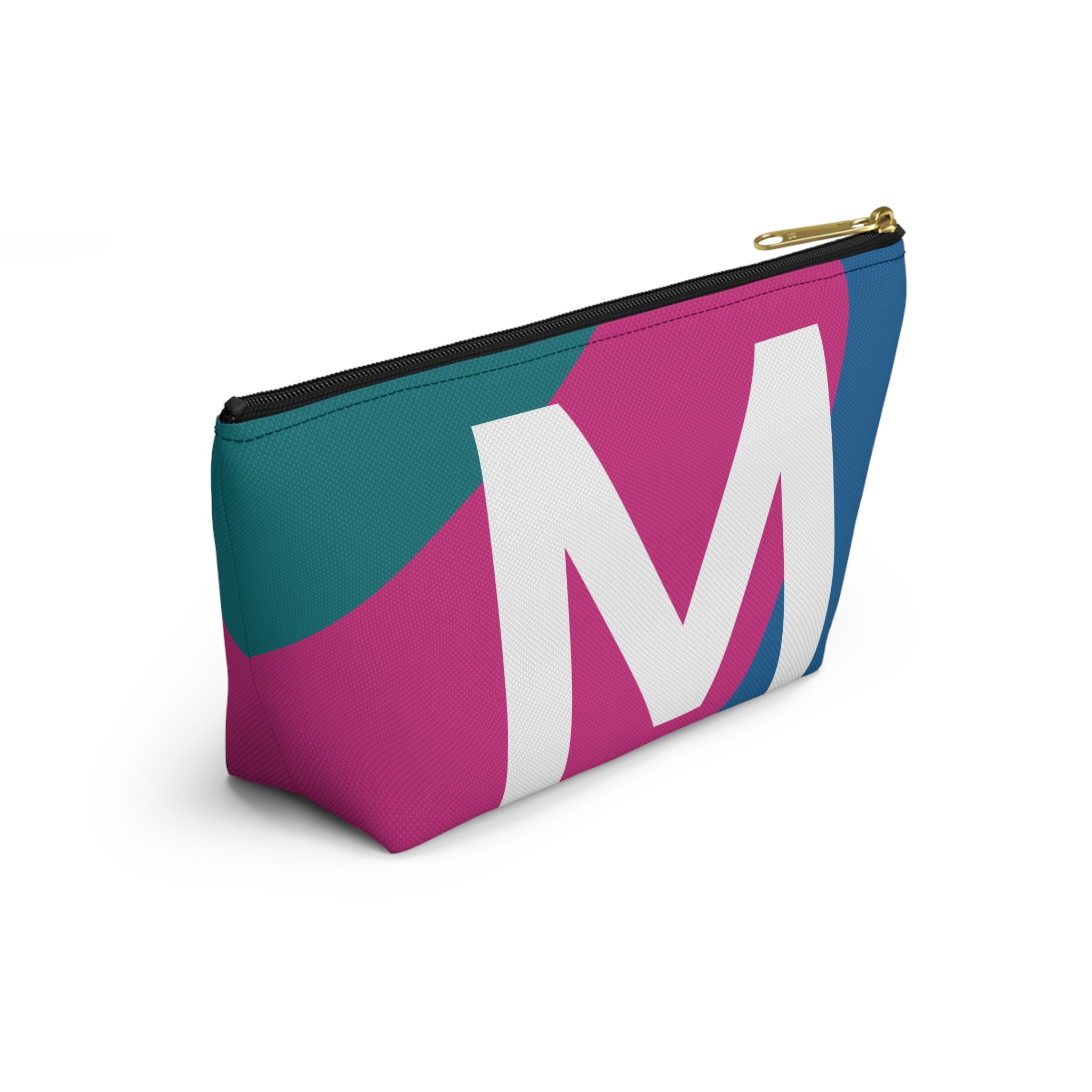 Initials Colorblock Accessory Pouch — Monogram M T-Bottom Cosmetic Bag