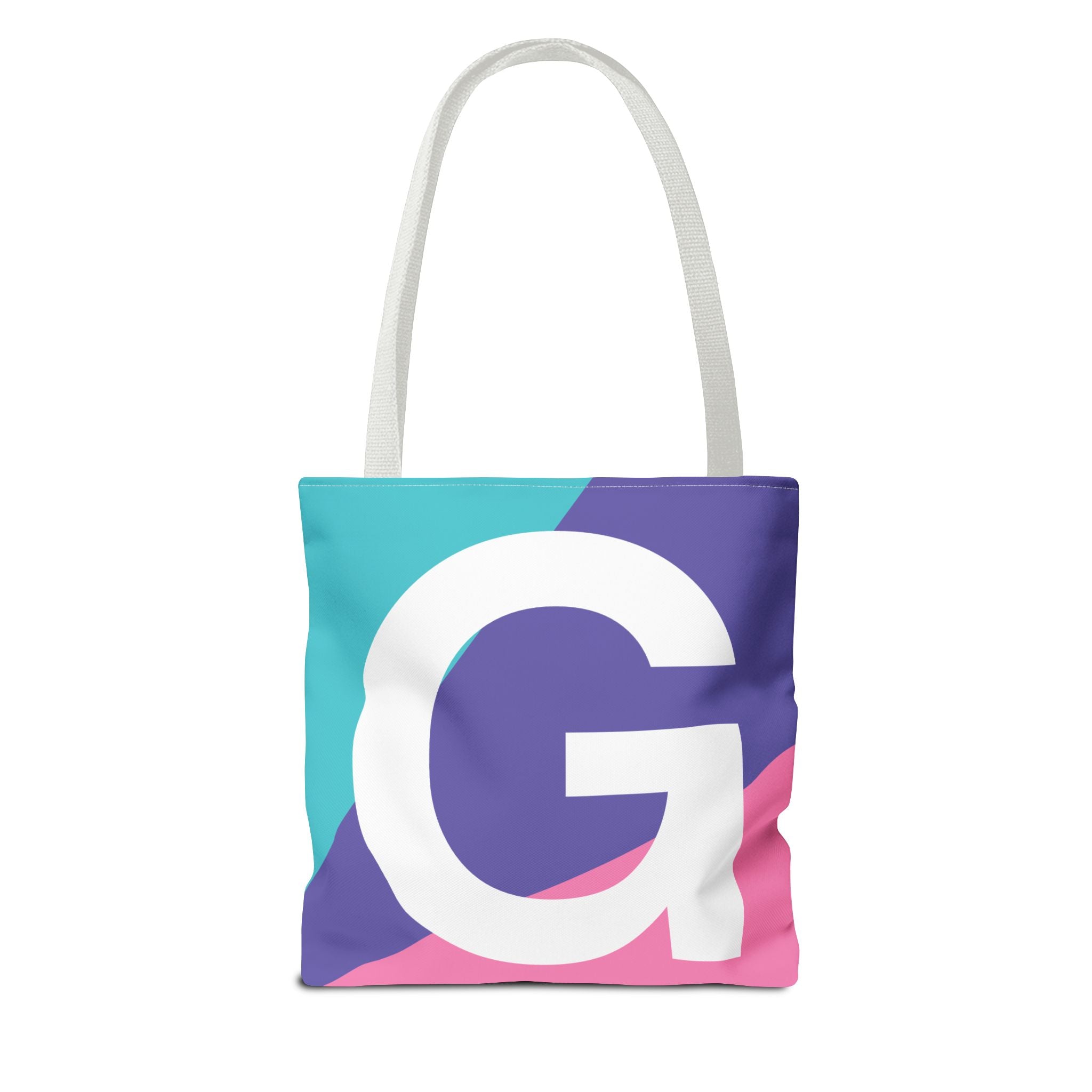 Monogram 'G' Colorblock Tote Bag — Personalized Initial G Shoulder Tote