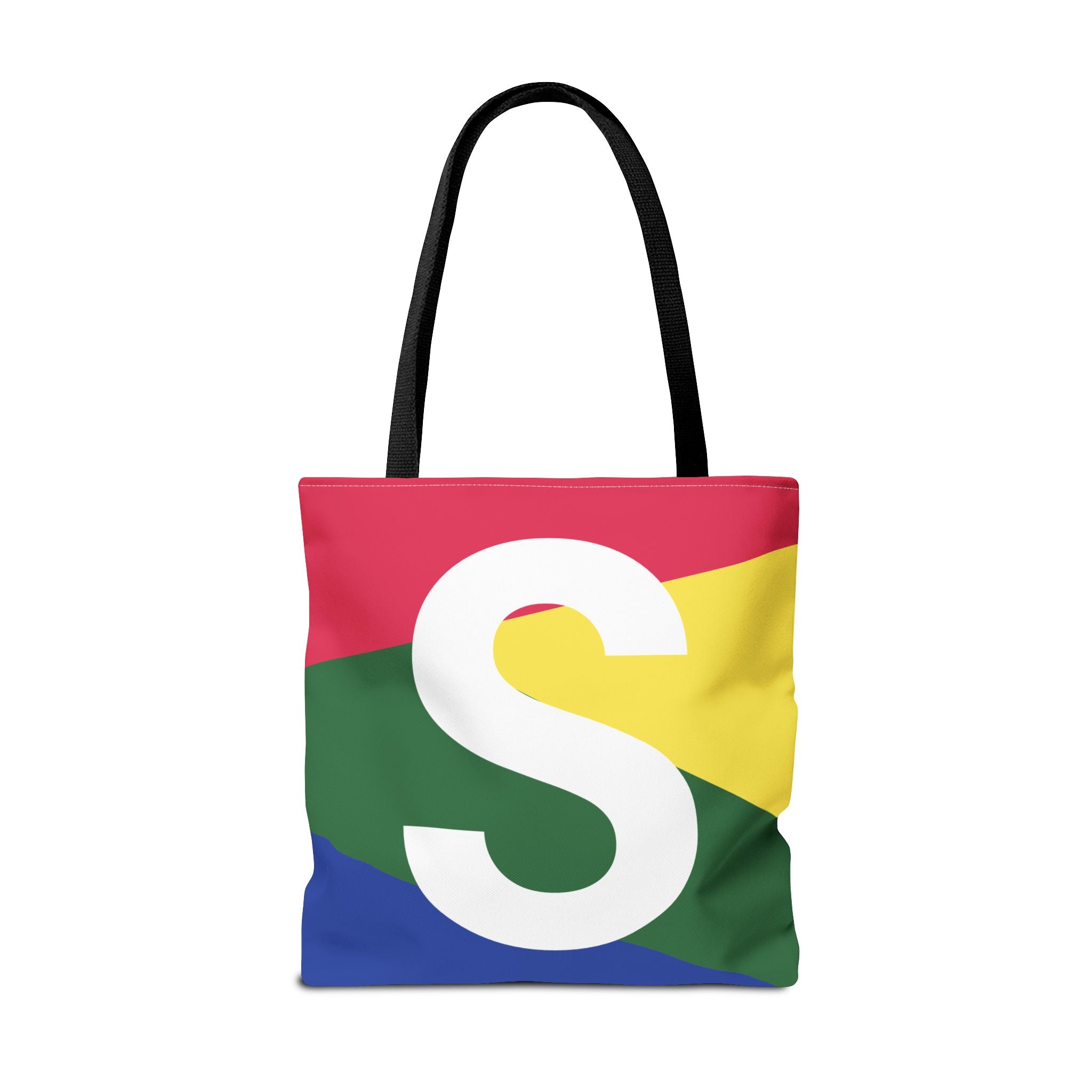 Monogram 'S' Colorblock Tote Bag — Personalized Initial S Shoulder Tote