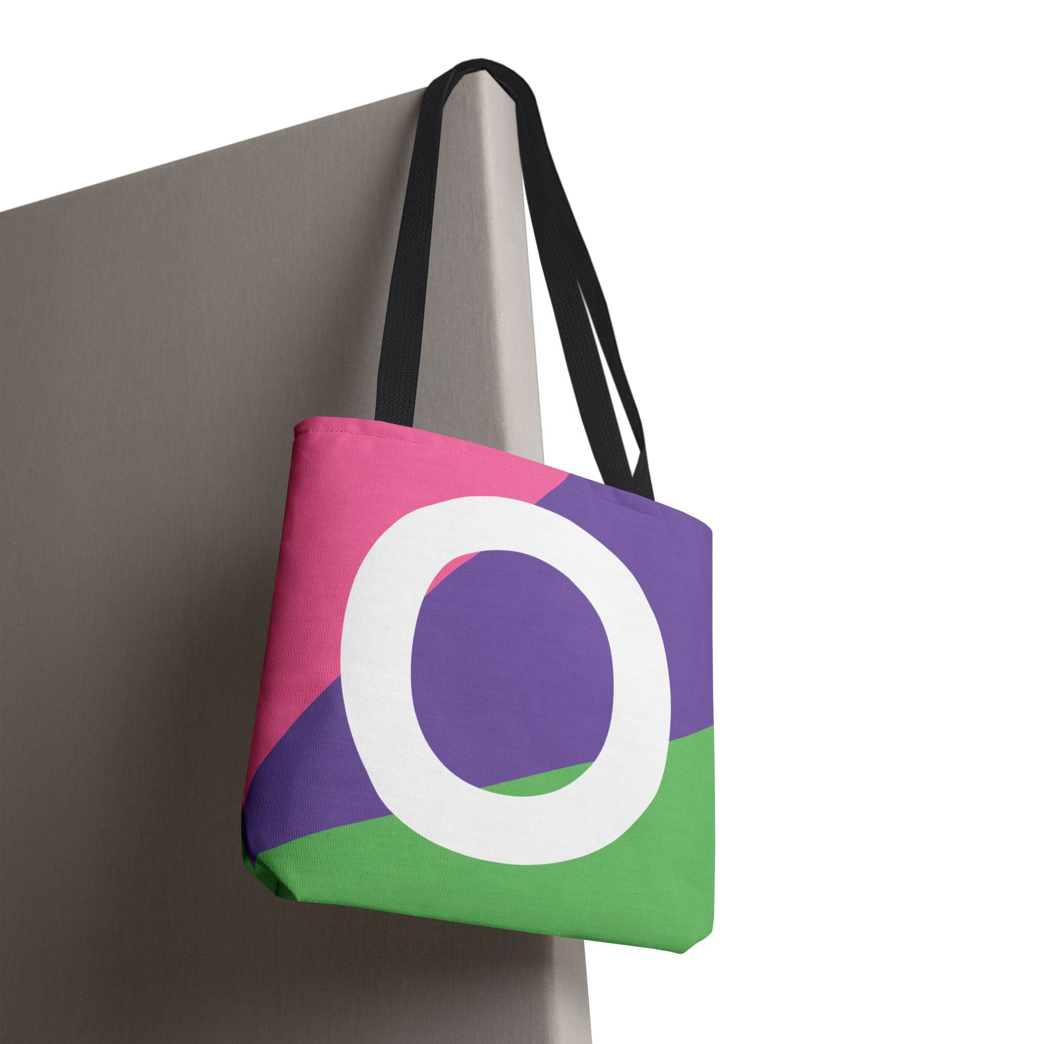 Monogram 'O' Colorblock Tote Bag — Personalized Initial O Shoulder Tote