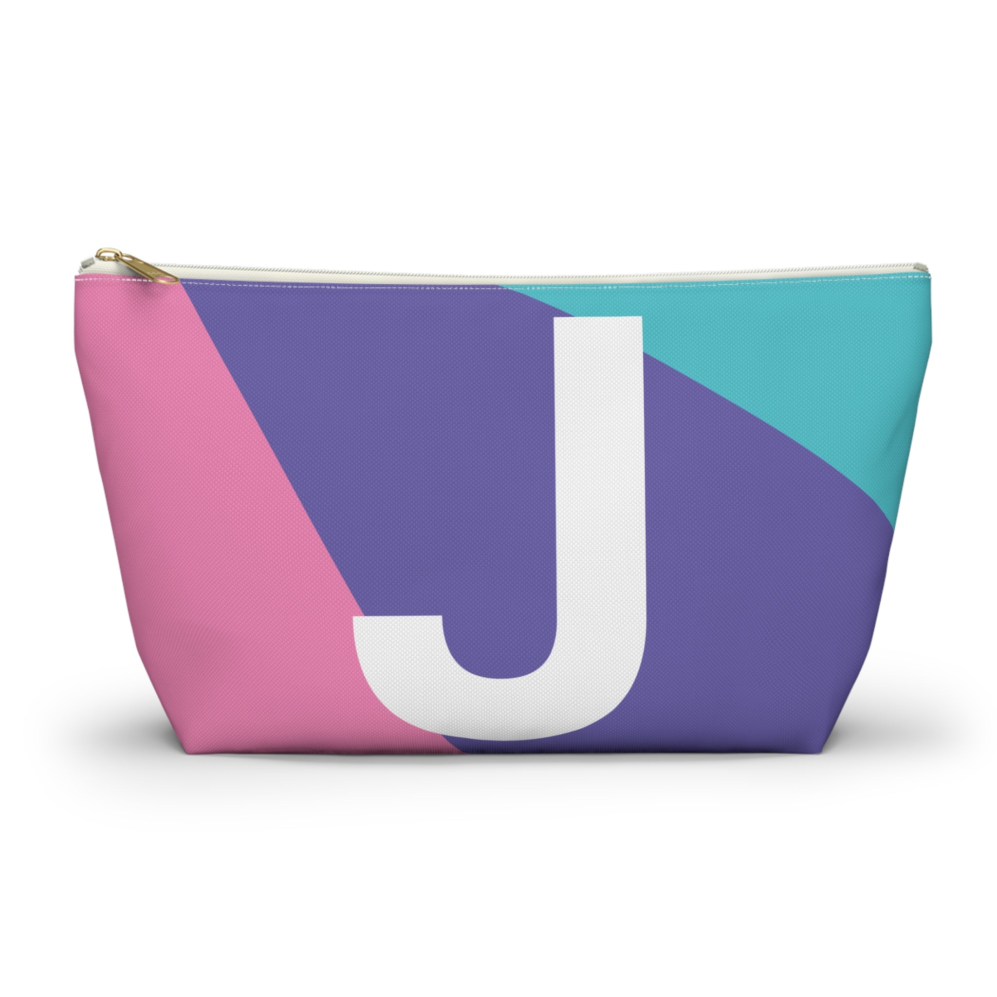 Initials Colorblock Accessory Pouch — Monogram J T-Bottom Cosmetic Bag