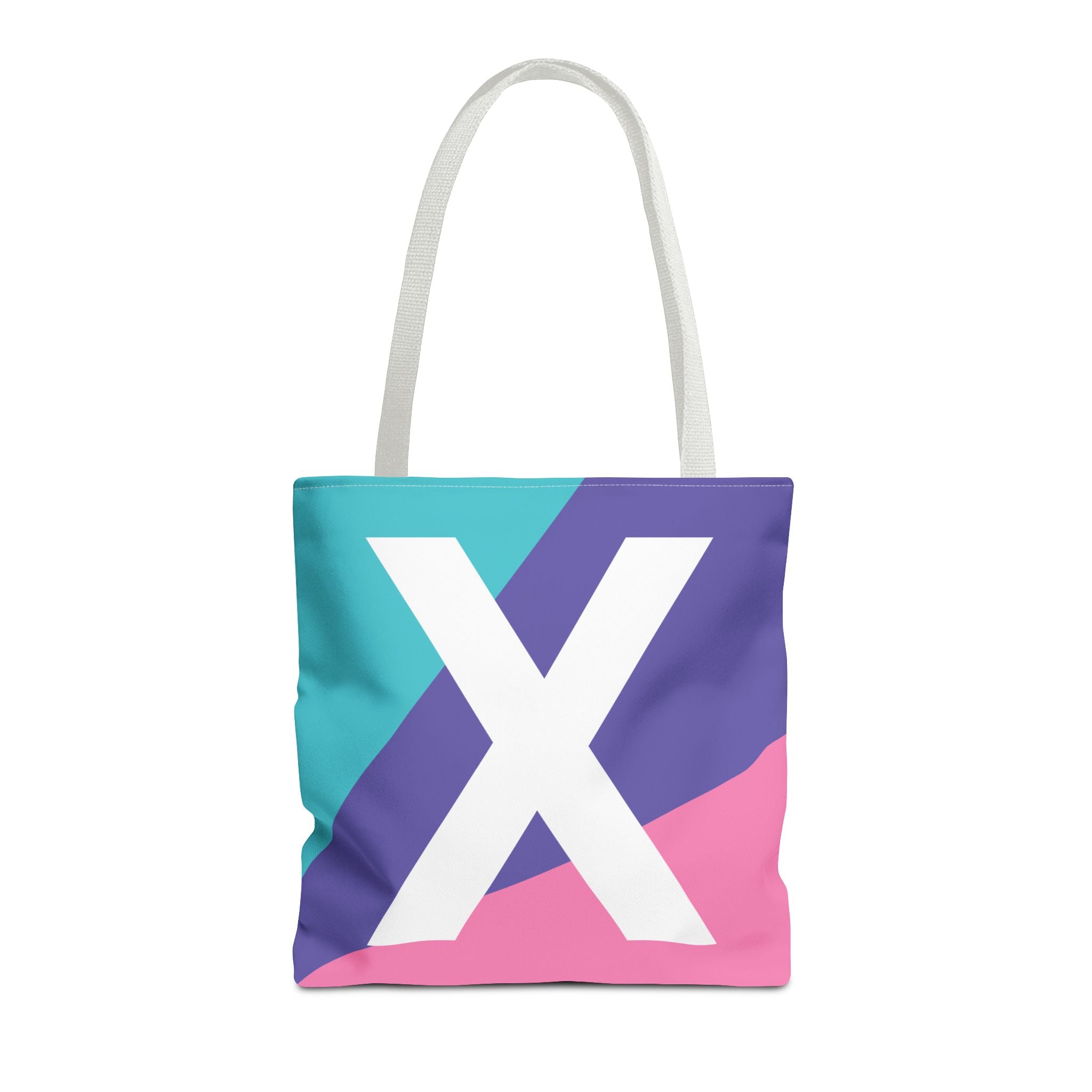 Monogram 'X' Colorblock Tote Bag — Personalized Initial X Shoulder Tote