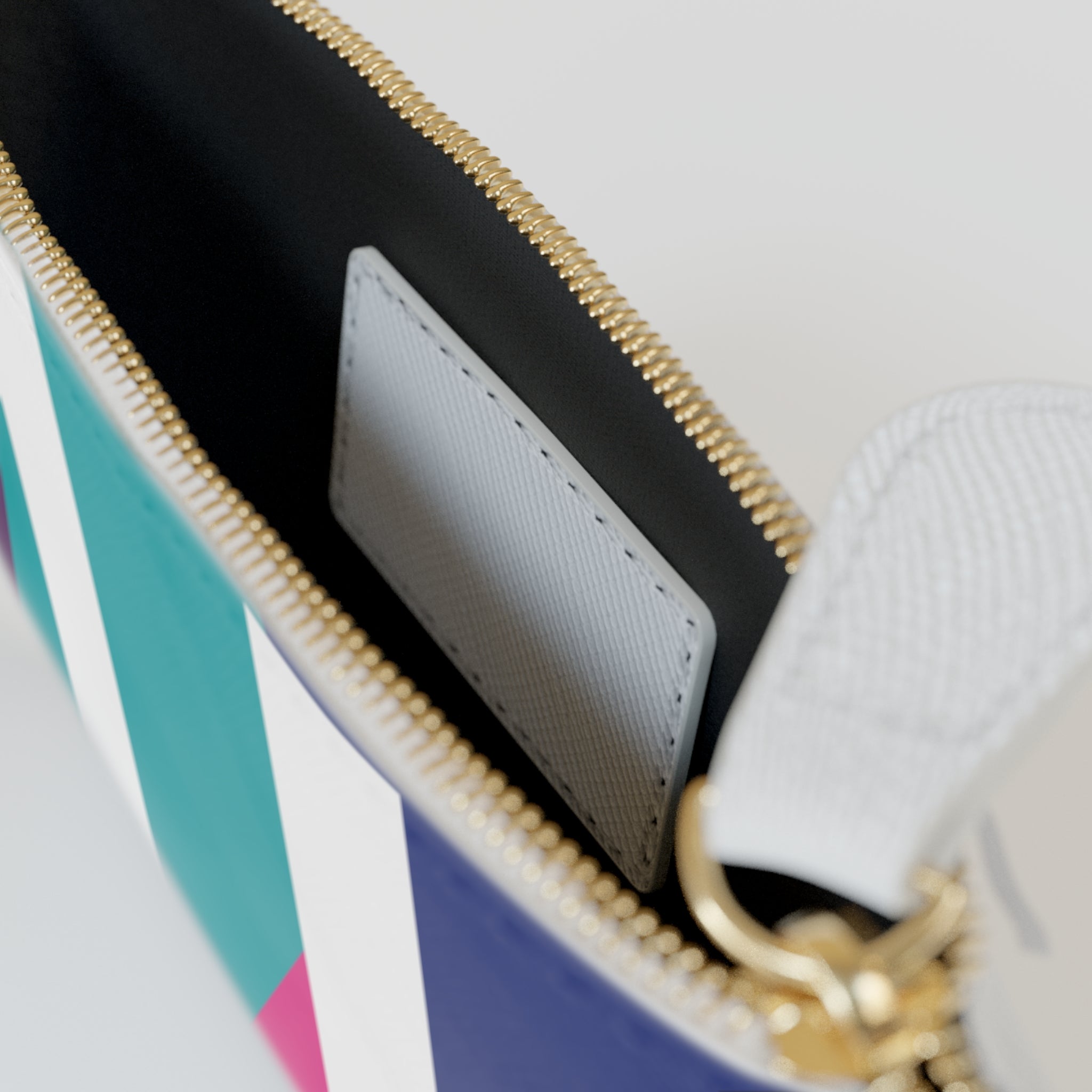 Initial U Mini Clutch — Colorblock Monogram Wristlet Wallet