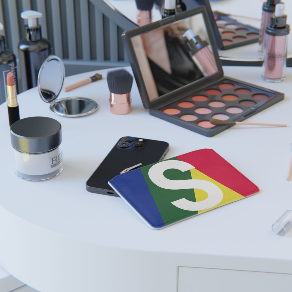 Initial S Mini Clutch — Colorblock Monogram Wristlet Wallet