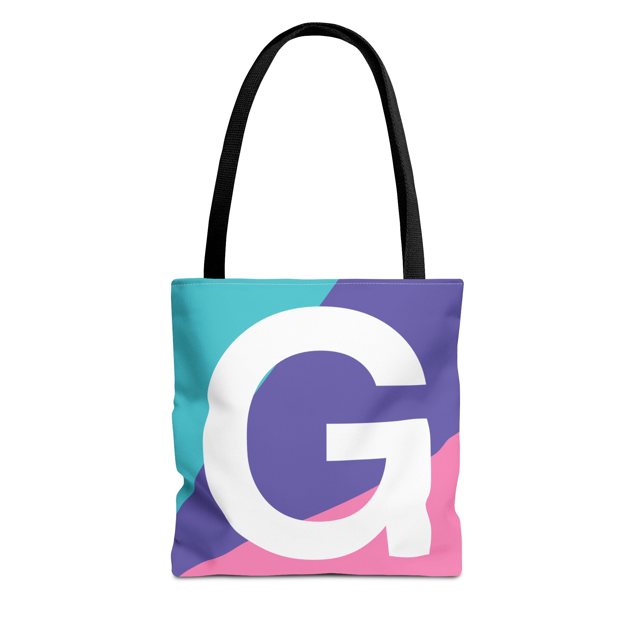 Monogram 'G' Colorblock Tote Bag — Personalized Initial G Shoulder Tote