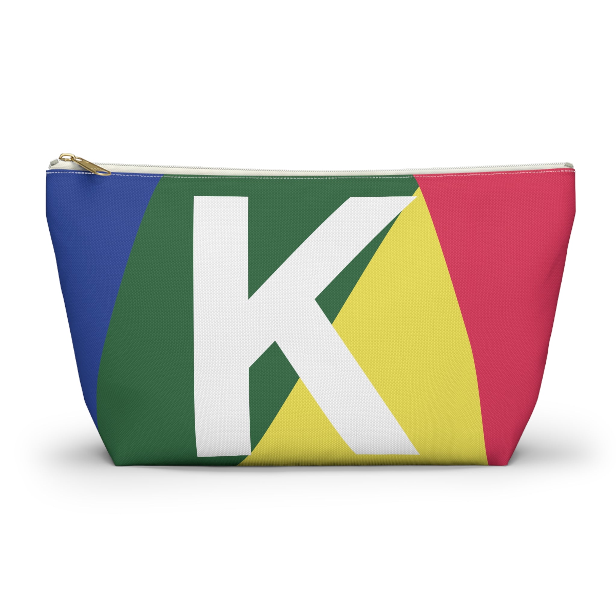 Initials Colorblock Accessory Pouch — Monogram K T-Bottom Cosmetic Bag